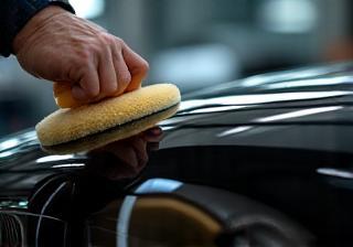 Finition miroir sur voiture de prestige